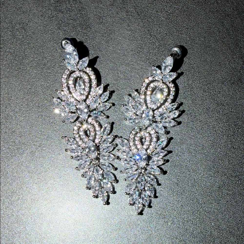 Macy's Sparkling Silver Crystal Earrings